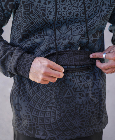 Black Mandala Argon Pullover Ski Jacket by Threyda