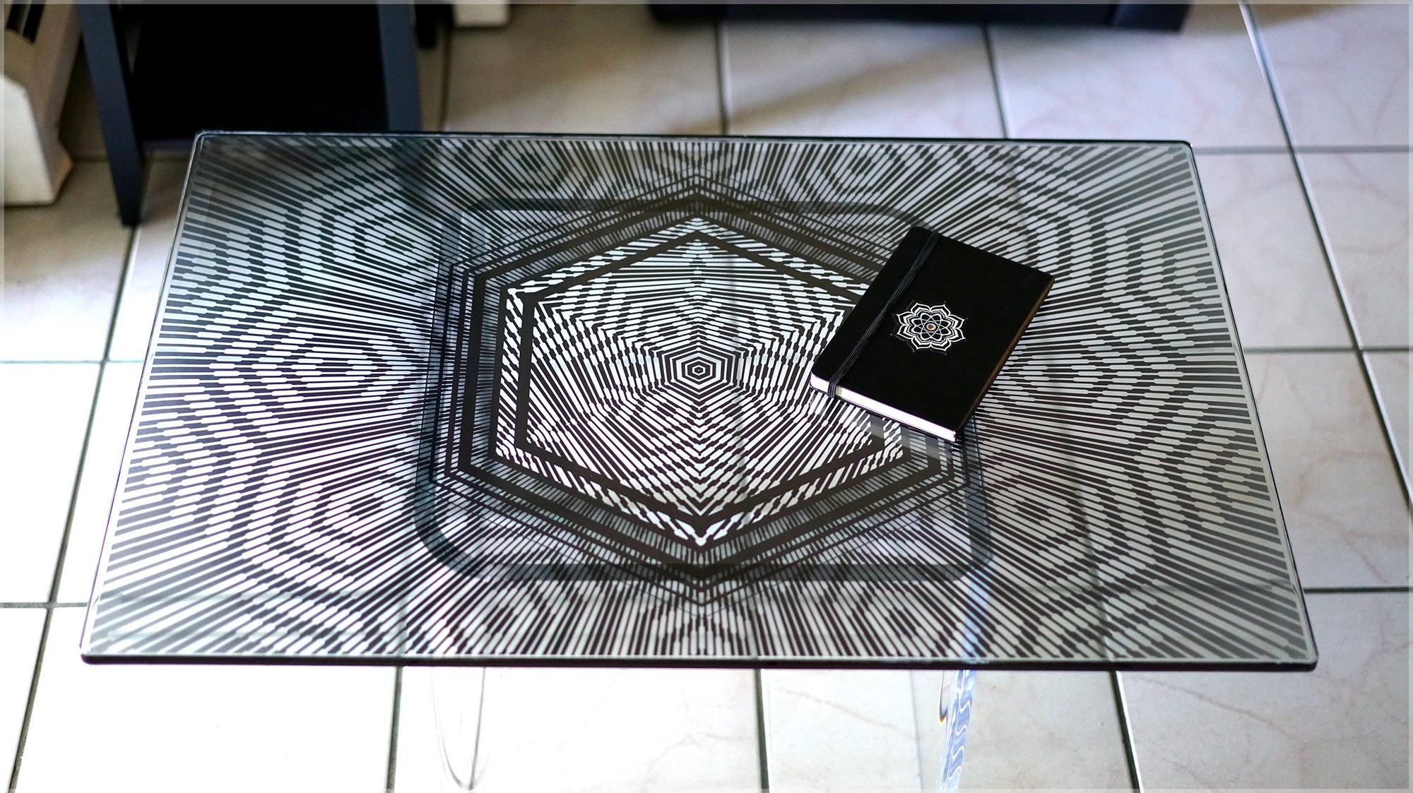 Hexagon Lattice Glass & Resin Transparent Surface by Cassady Bell