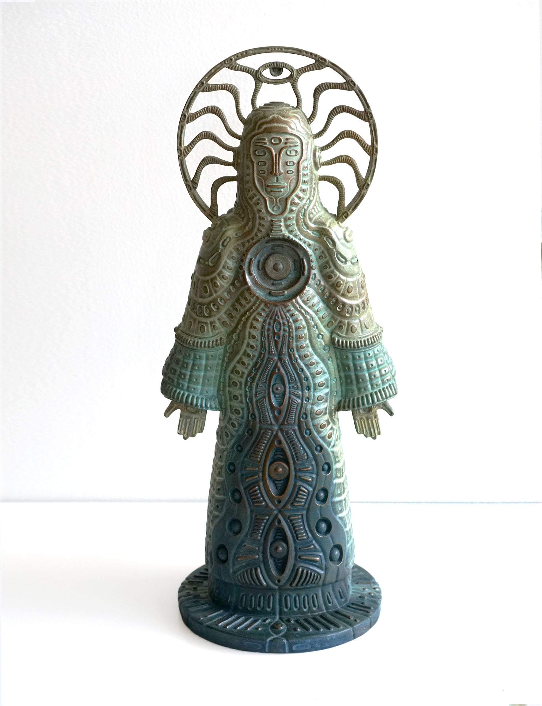 SHAMAN Bronze Sculpture by Ben Ridgway - Blue / Green