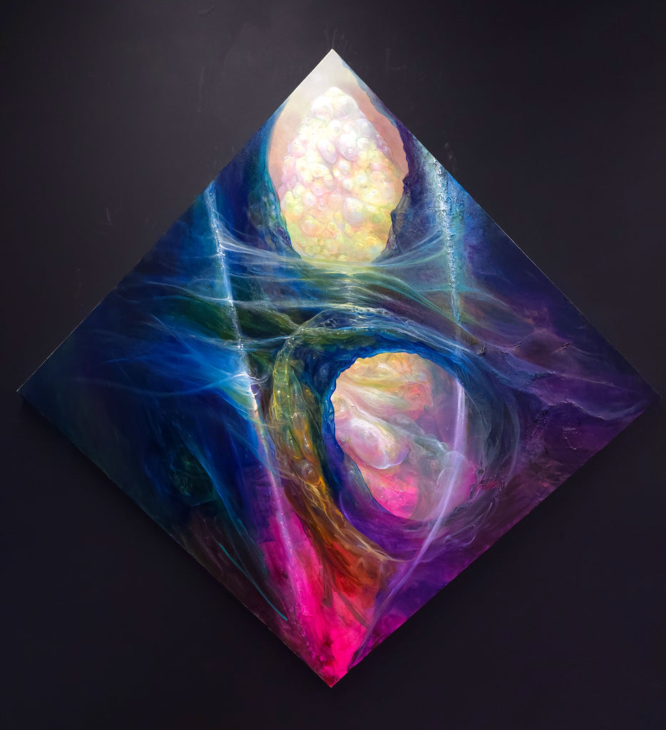 Bubble-Up, Melt-Down, Back-Lit Moon Gate Original Painting by CT Nelson