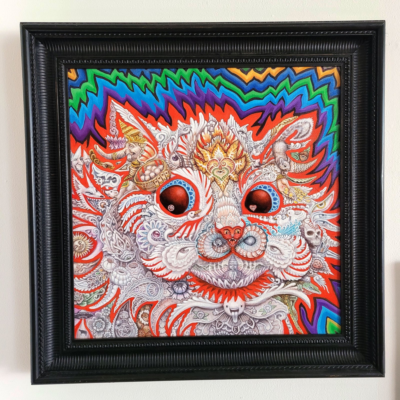 Red Cat Remix Original Painting by Randal Roberts