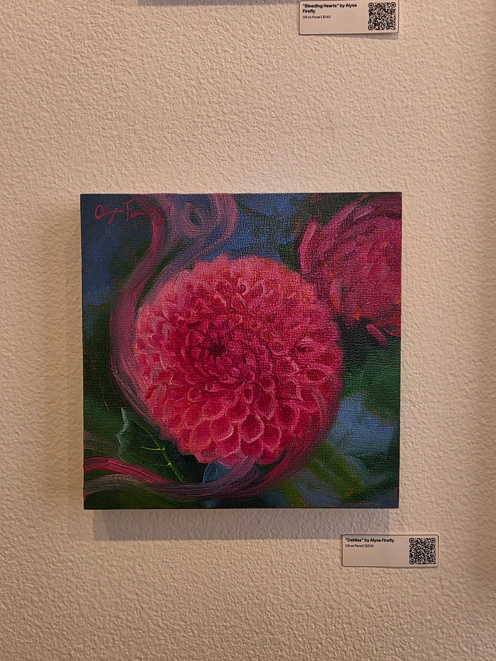 Dahlias Original Painting by Alyse Firefly