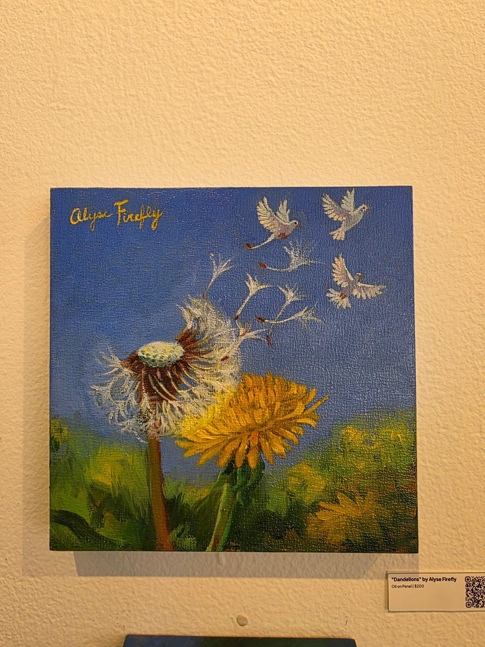 Dandelions Original Painting by Alyse Firefly