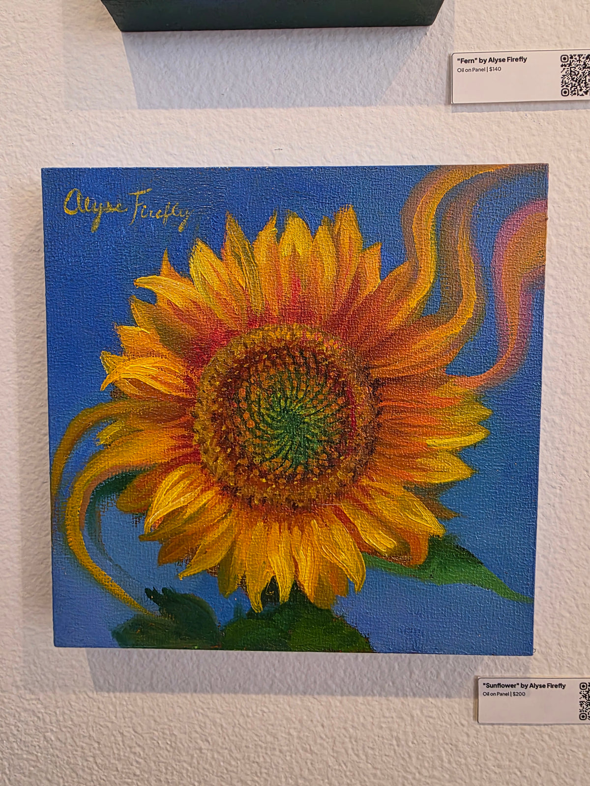 Sunflower Original Painting by Alyse Firefly