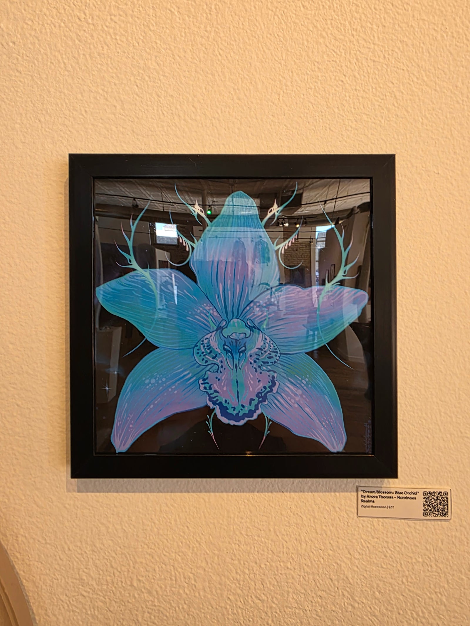 Dream Blossom: Blue Orchid Original Illustration by Anora Thomas - Numinous Realms