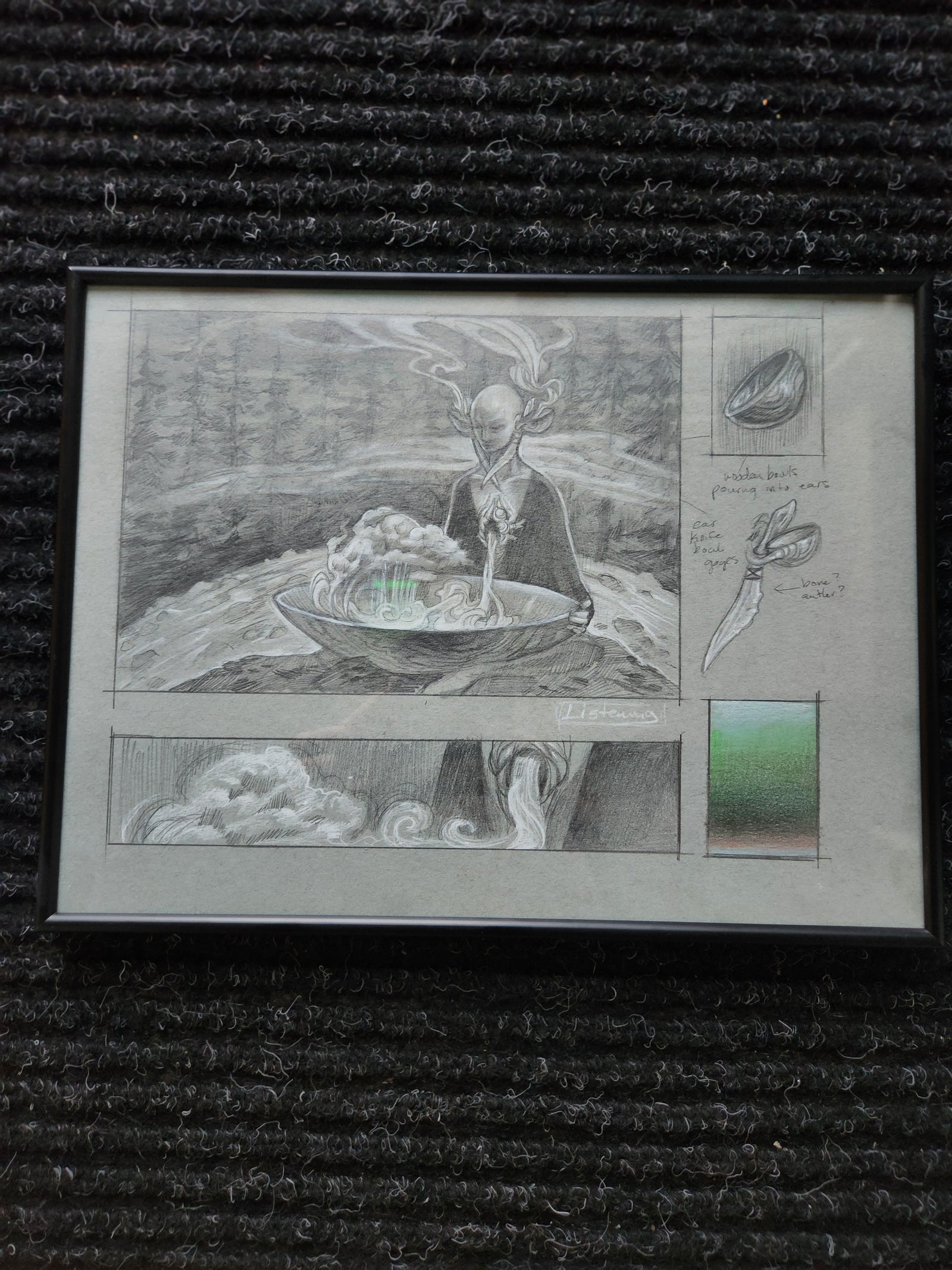 Listening Original Concept Sketch by Adrianne Tamar