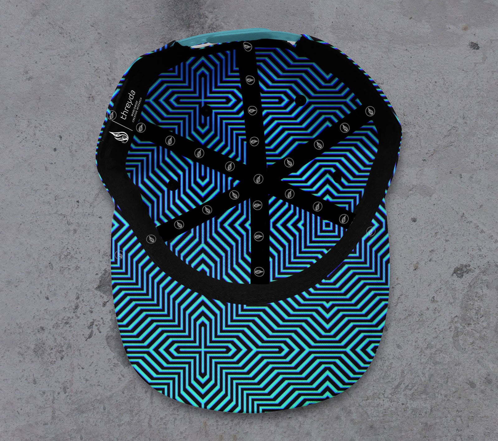 Blue Trace Snapback Hat by Luke Brown