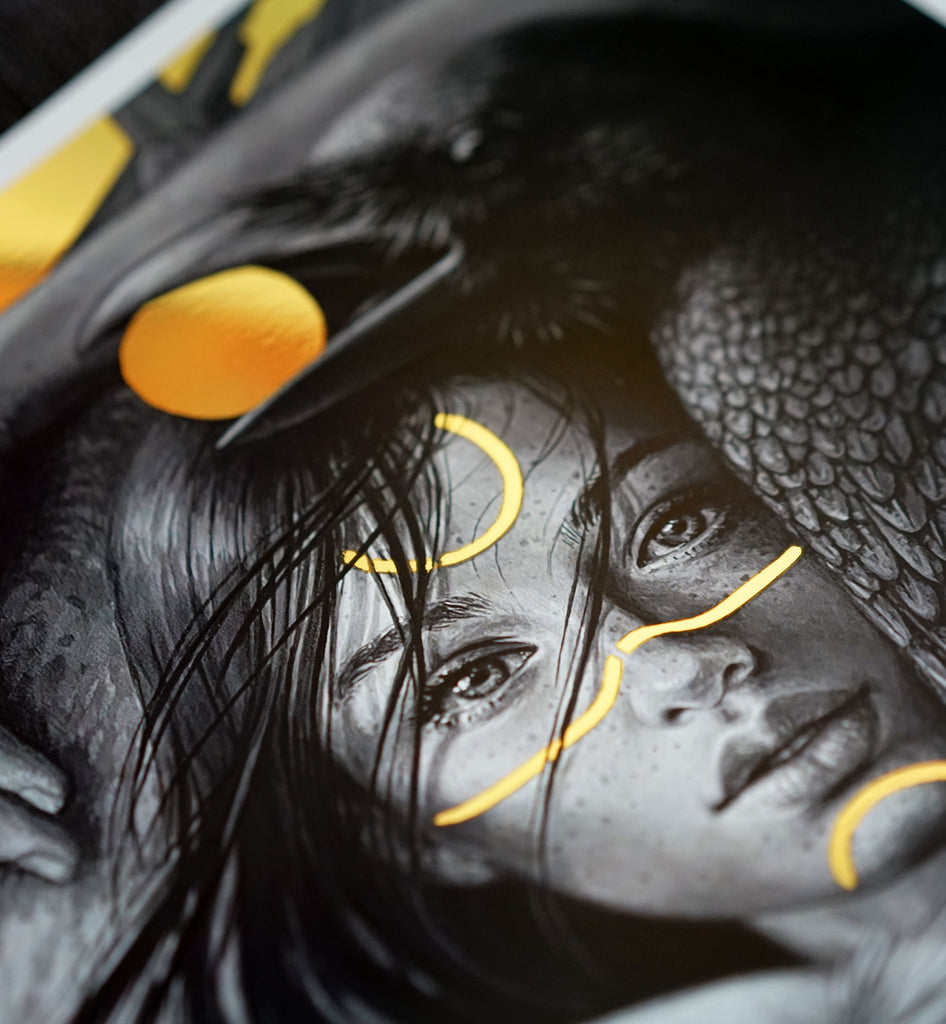Paradox Metallic Gold Print by Autumn Skye