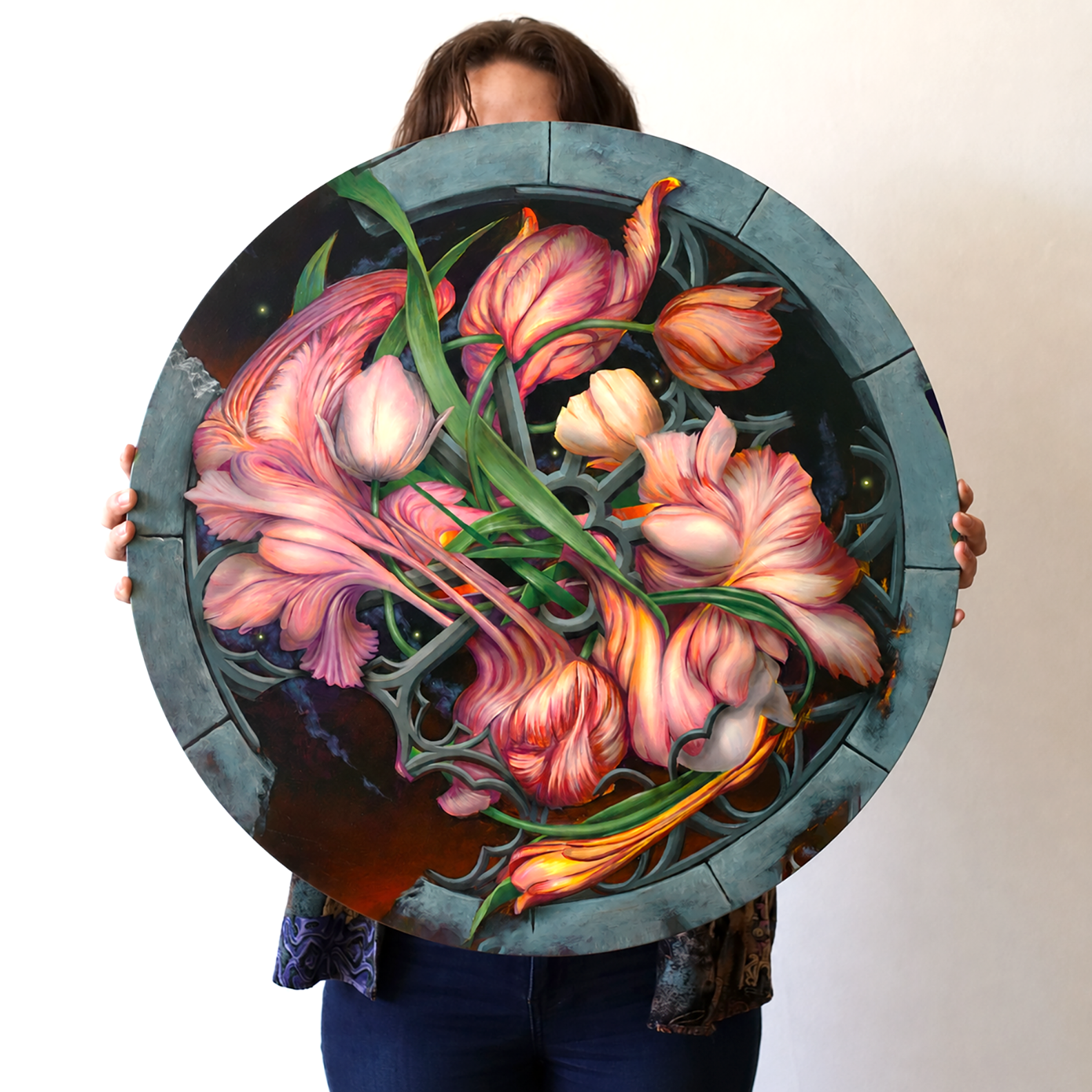 Broken Tulips Tondo Print by Andrew Davis