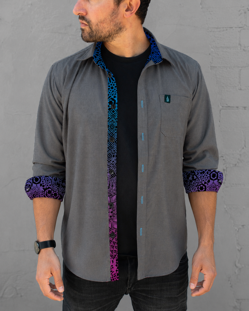 Anodized Lined Button Down Shirt by Threyda - Presale Ships Nov