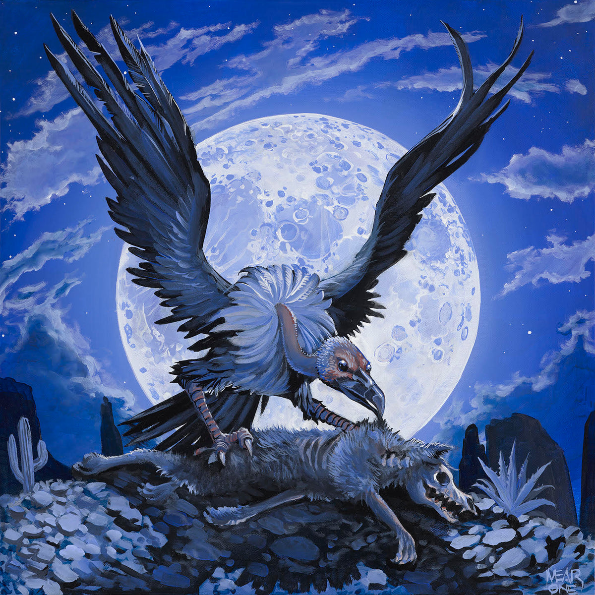 COYOTE &amp; VULTURE Original Painting by MEAR ONE