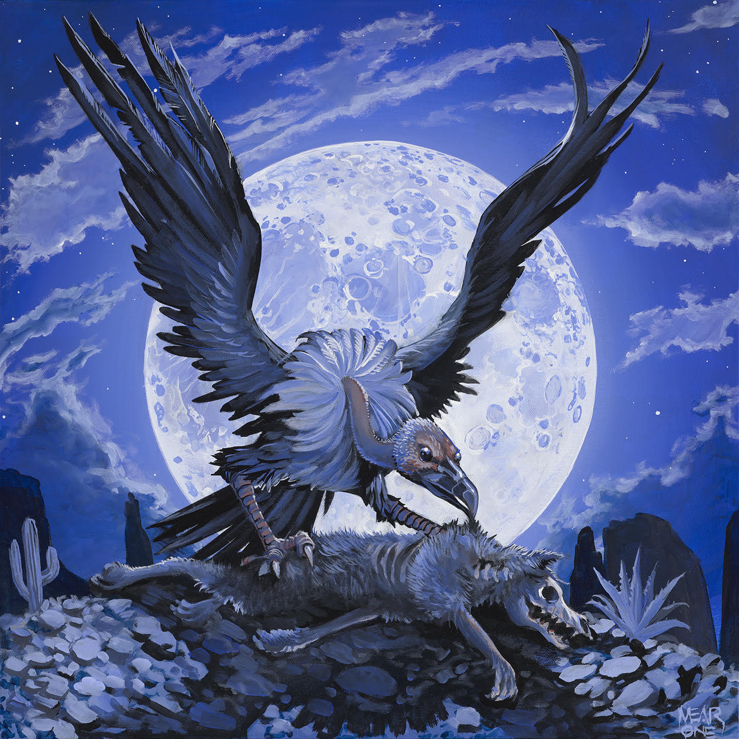 COYOTE & VULTURE Original Painting by MEAR ONE