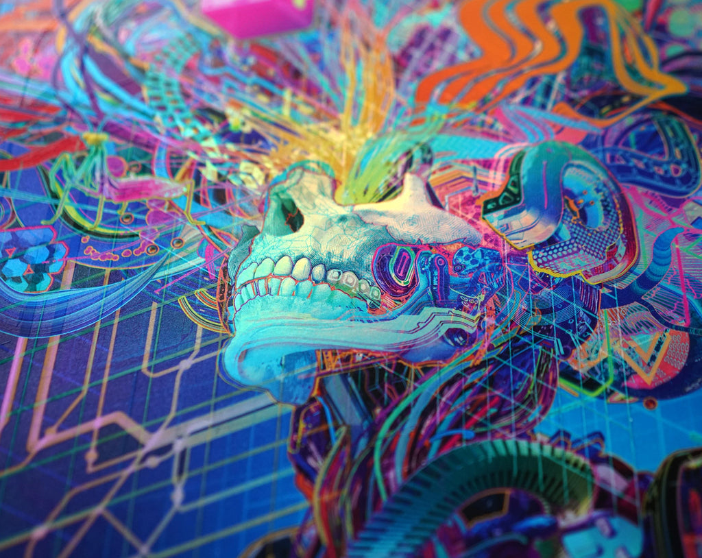 Forward Escape Dark Mode Lasercut Frame by Android Jones