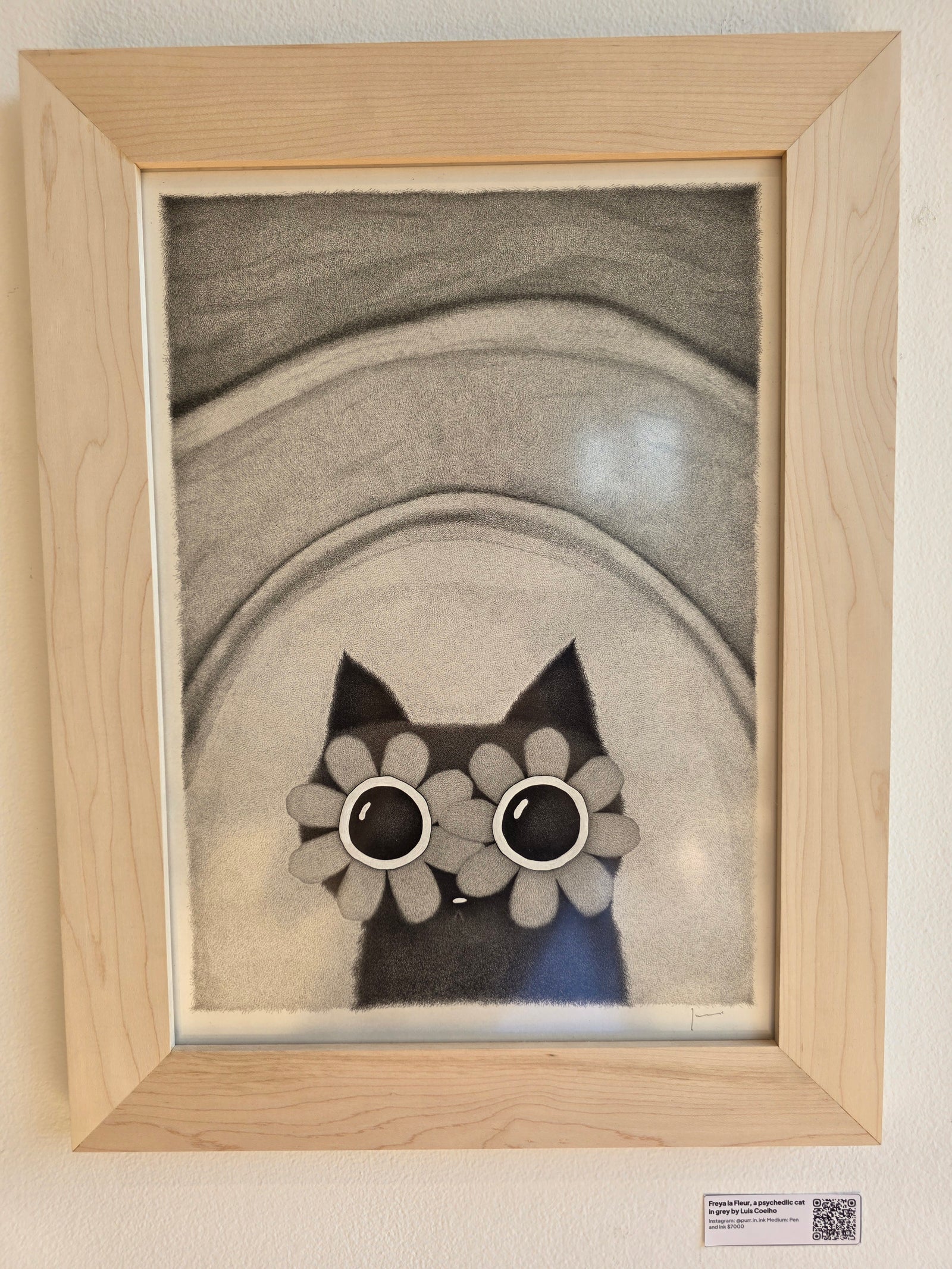 Freya la Fleur, a psychedlic cat in grey by Luis Coelho