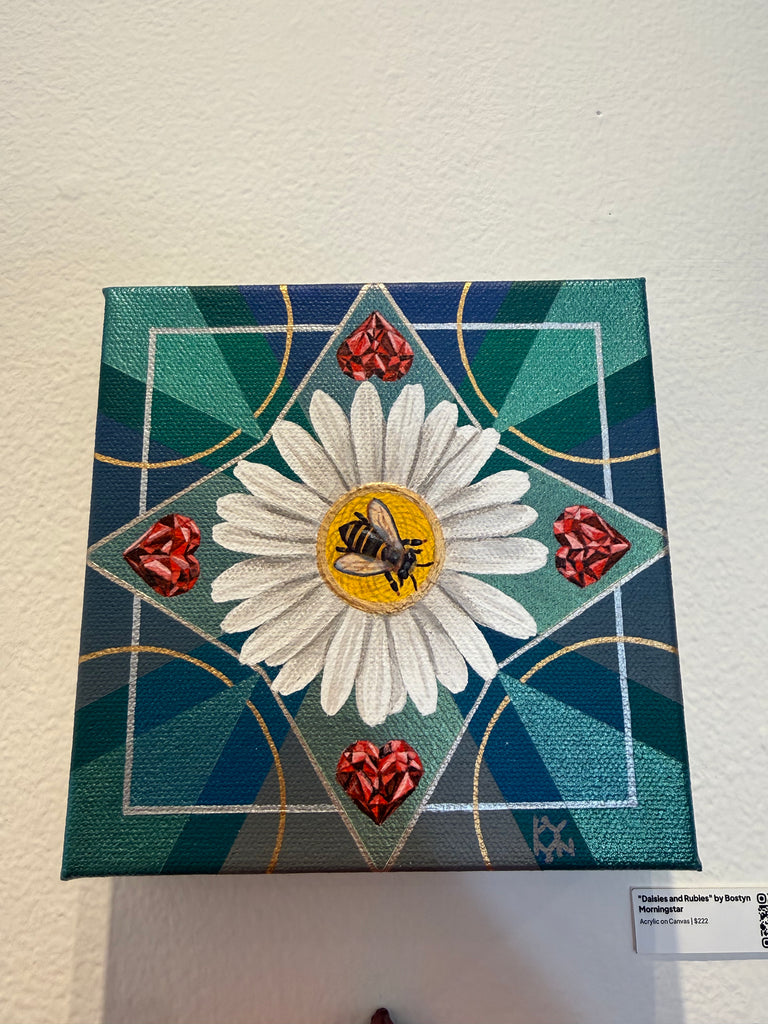 Daisies and Rubies Original Painting by Bostyn Morningstar