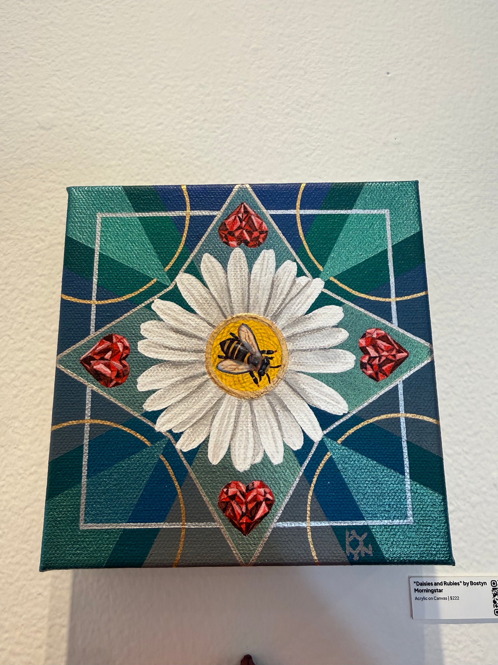 Daisies and Rubies Original Painting by Bostyn Morningstar