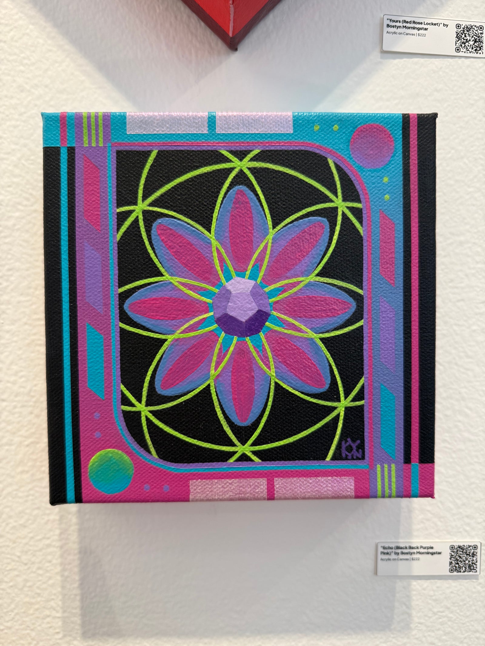 Echo (Black Back Purple Pink) Original Painting by Bostyn Morningstar