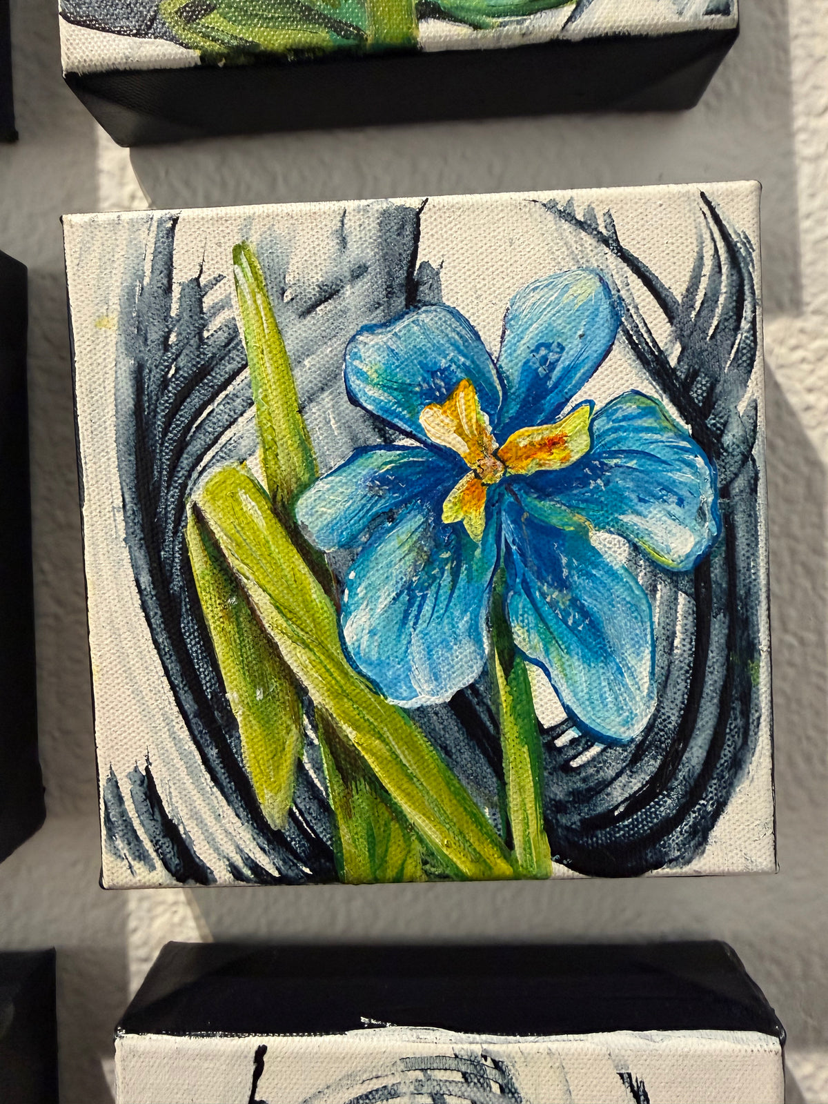 Blue iris Original Painting by Molly Gardner