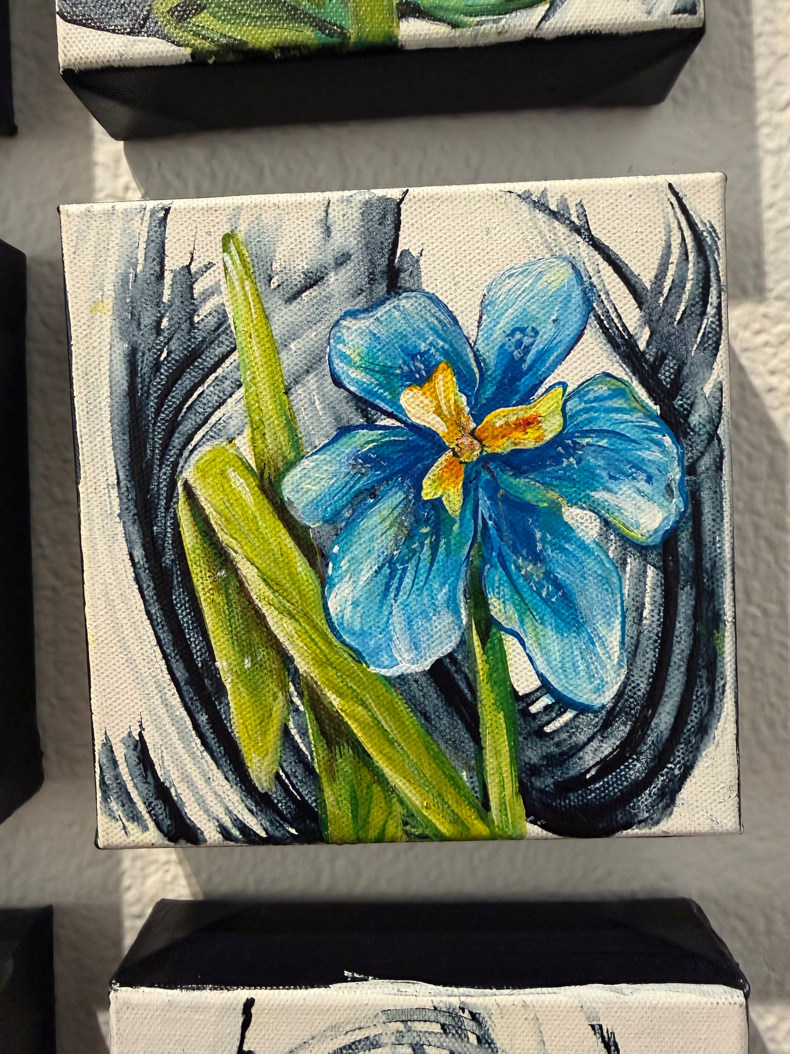 Blue iris Original Painting by Molly Gardner