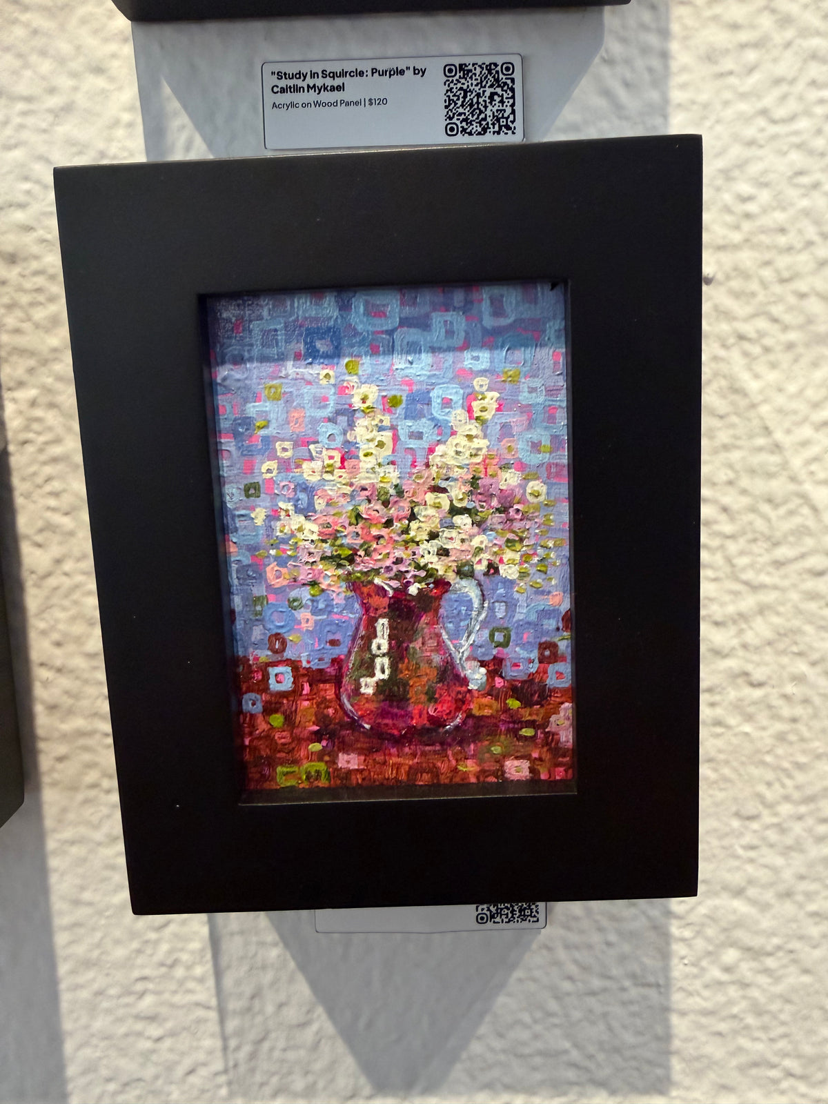 Study in Squircle: Light Blue and Pink Original Painting by Caitlin Mykael