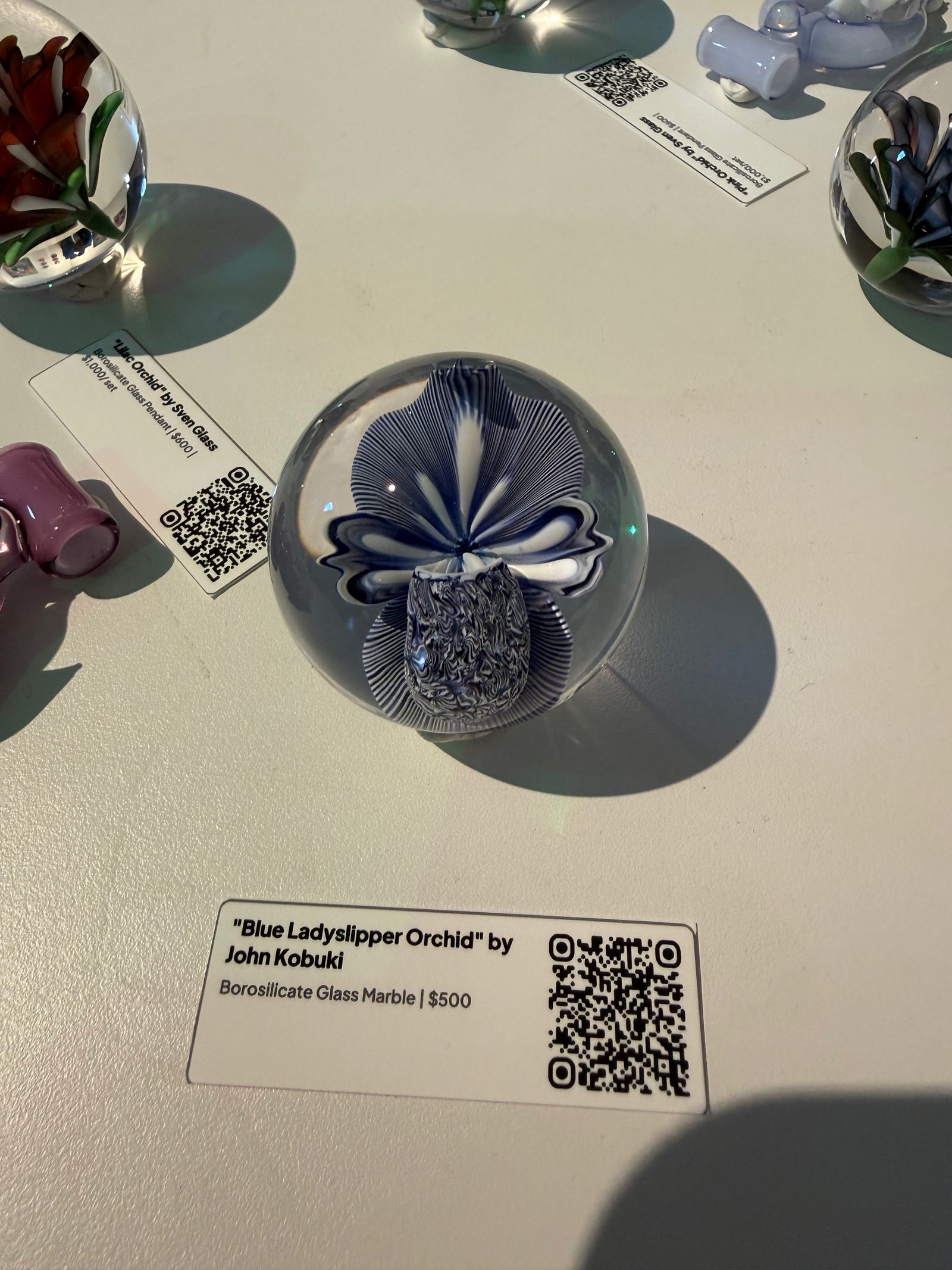 Blue Ladyslipper Orchid Original Sculpture by John Kobuki