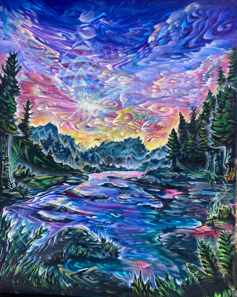 Fluffy Sunset Original by Joe Mallory