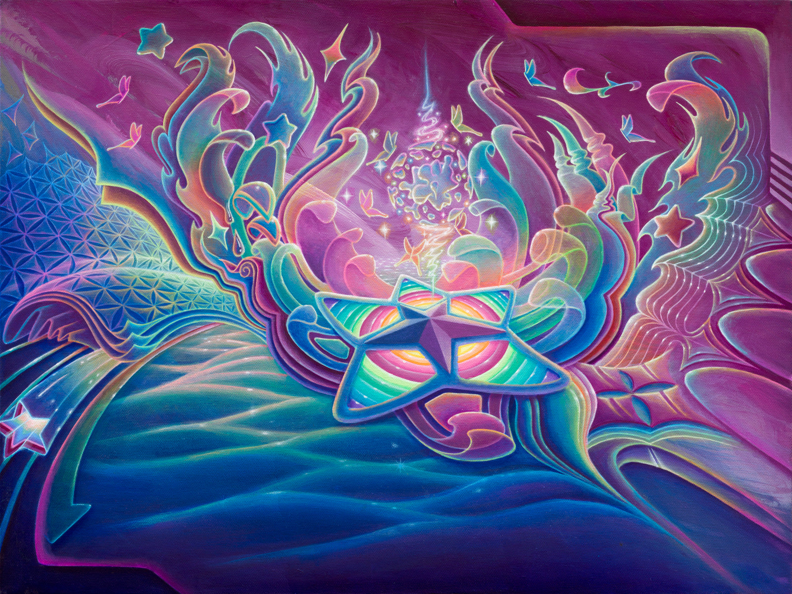 Starflower Jelly Original Painting by Johnny Stinson