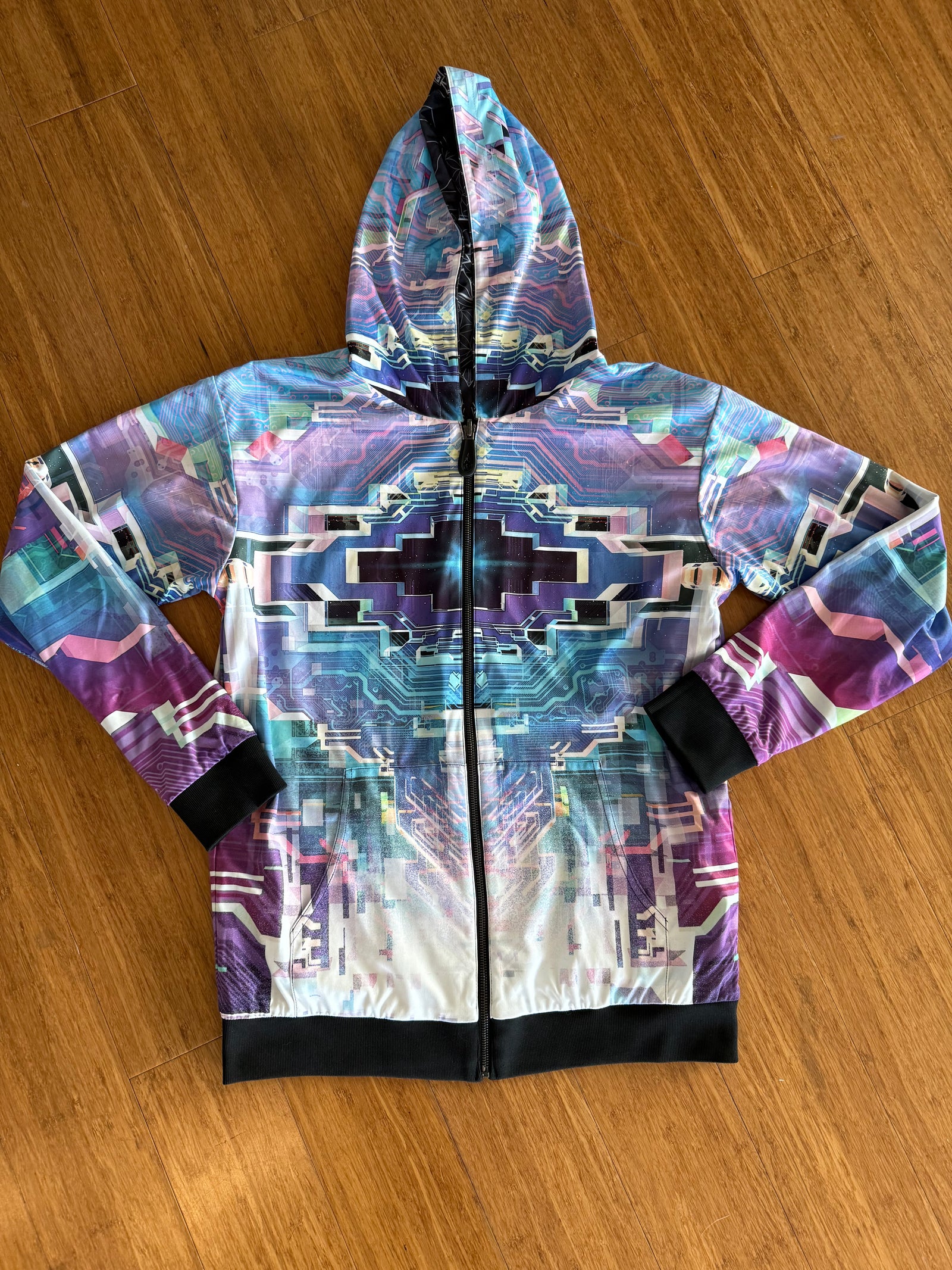 Lightweight Satin Reversible Hoodie by Justin Totemical