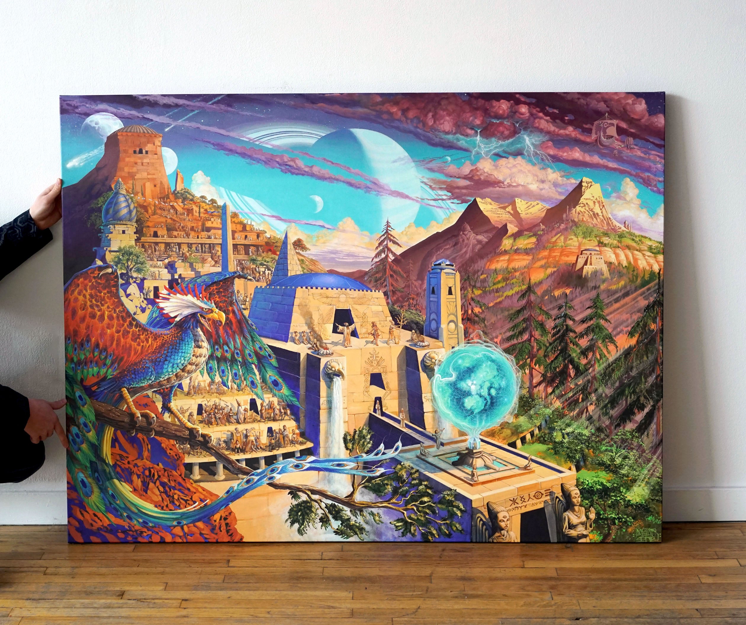 Planet X Stretched Canvas by Mear One - Threyda Art and Apparel