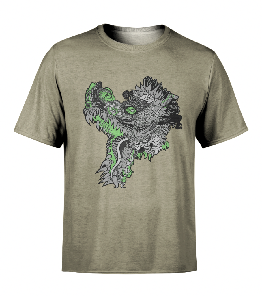 Hummingdragon Green Screenprint Tee by Android Jones