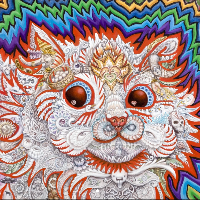 Red Cat Remix Original Painting by Randal Roberts