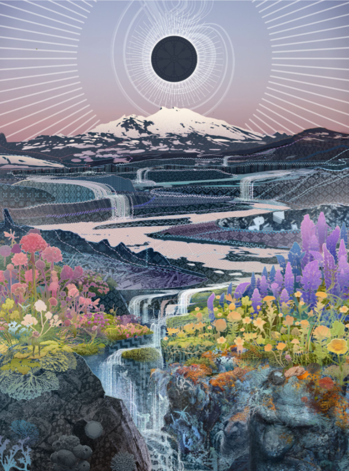 Iceland Eclipse Print by Android Jones