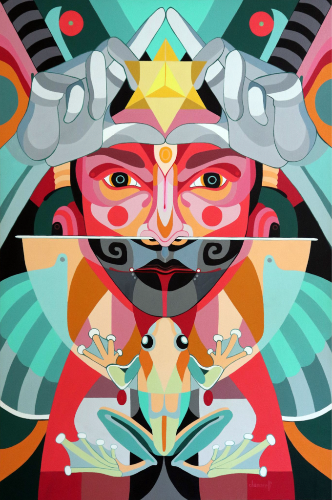 Tetrahedron Original Painting by Fernando Chamarelli