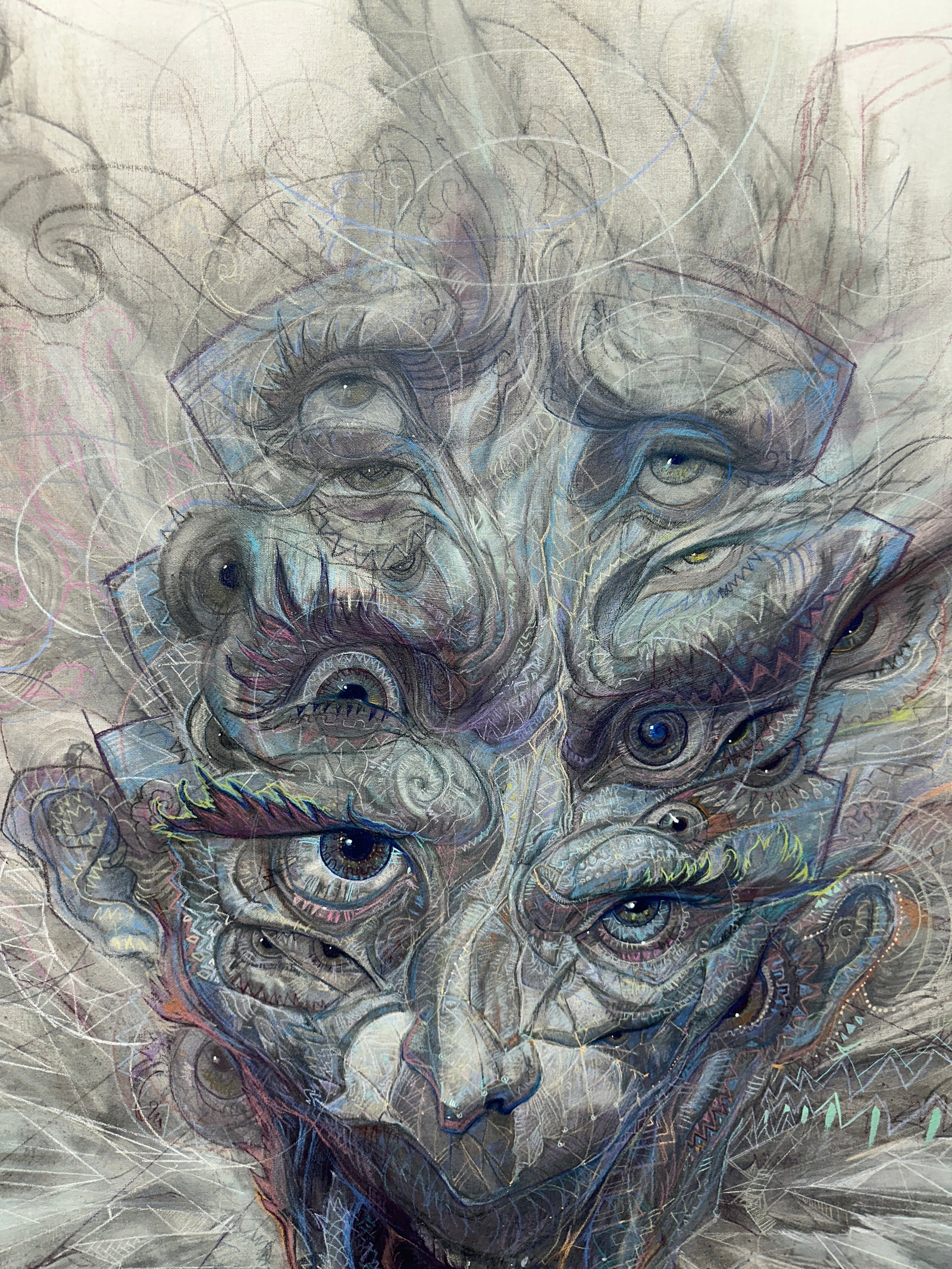 The Fool's Mask Original Drawing by Android Jones