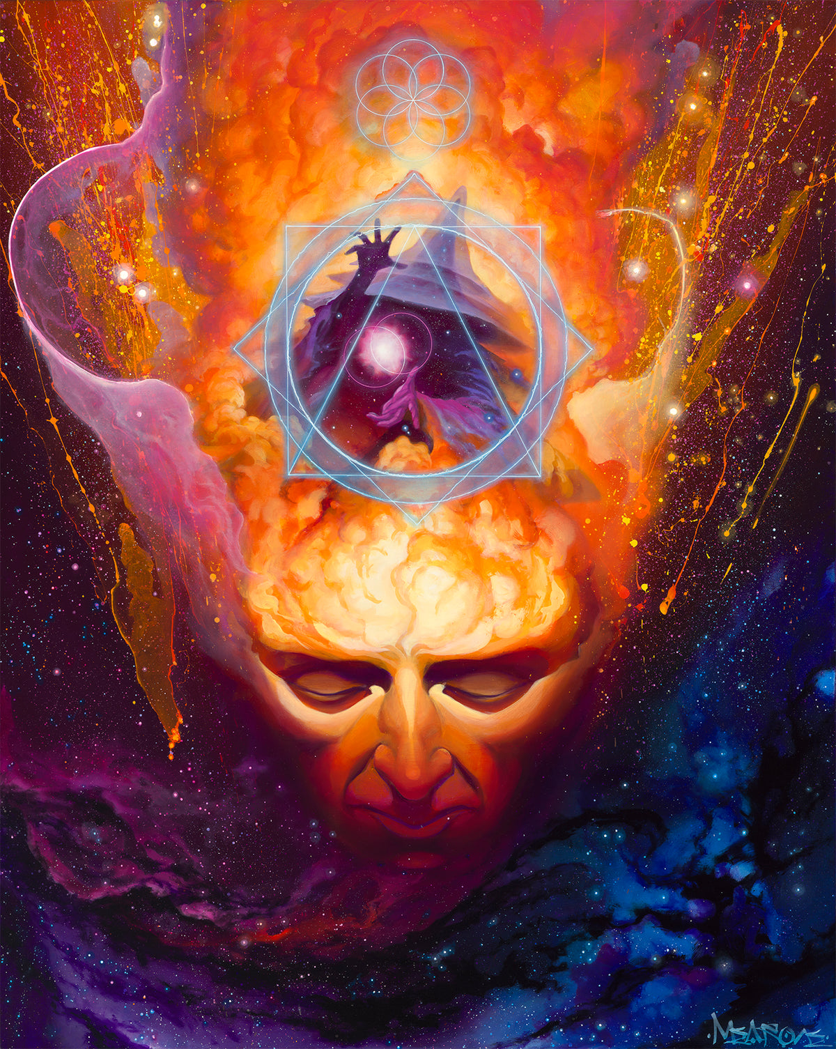 THE MAGICIAN Original Painting by MEAR ONE