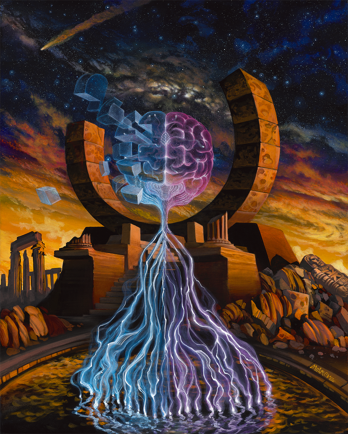 POOL OF AKASHIC RECORDS Original Painting by MEAR ONE