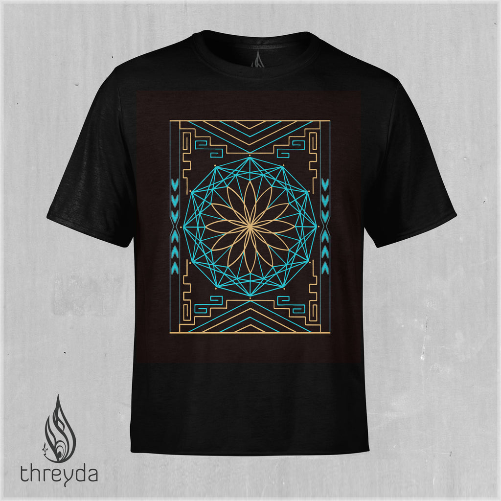 Timewave Teal Screenprint Tee by Melanie Farris