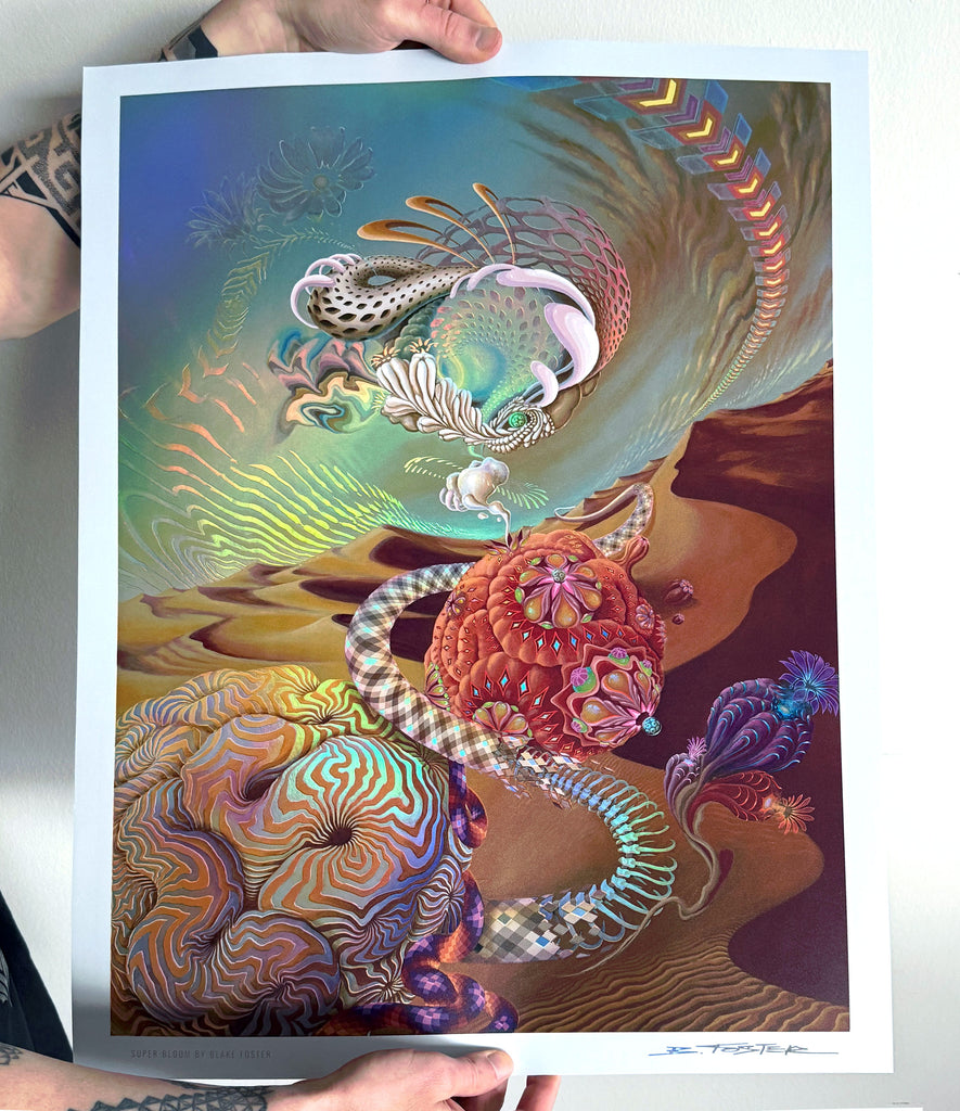 Super Bloom Embossed Holo Print by Blake Foster