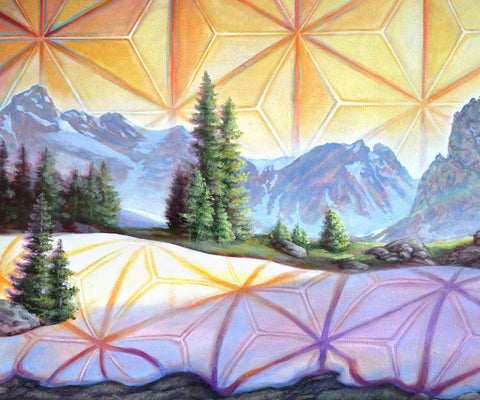 Afterglow Stretched Canvas by Morgan Mandala