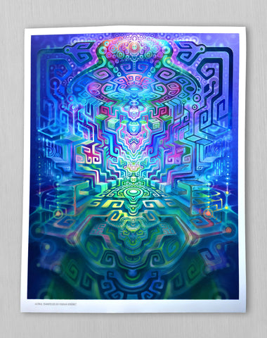 Geometric Vessel Embossed Holo Embossed Print by Fabian Jimenez
