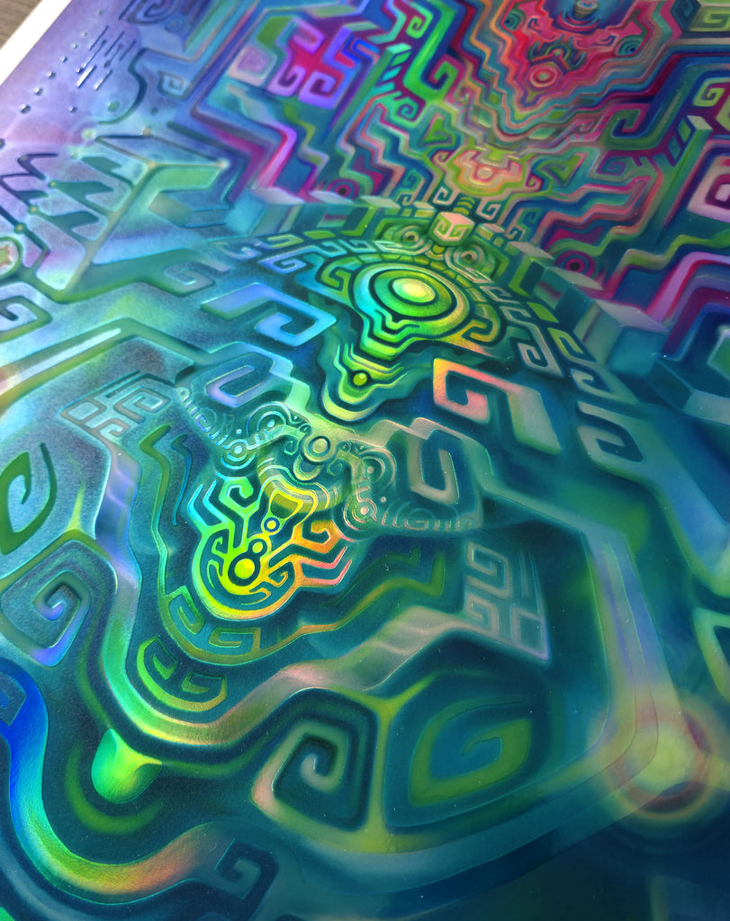 Geometric Vessel Embossed Holo Embossed Print by Fabian Jimenez