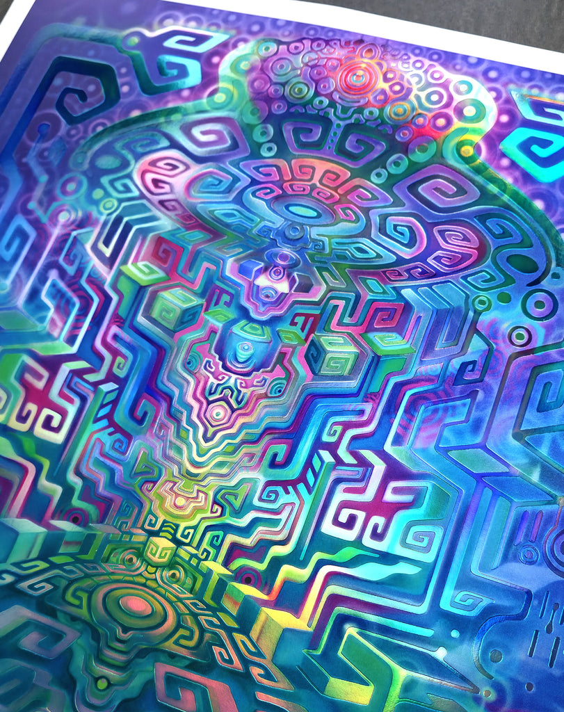 Geometric Vessel Embossed Holo Embossed Print by Fabian Jimenez