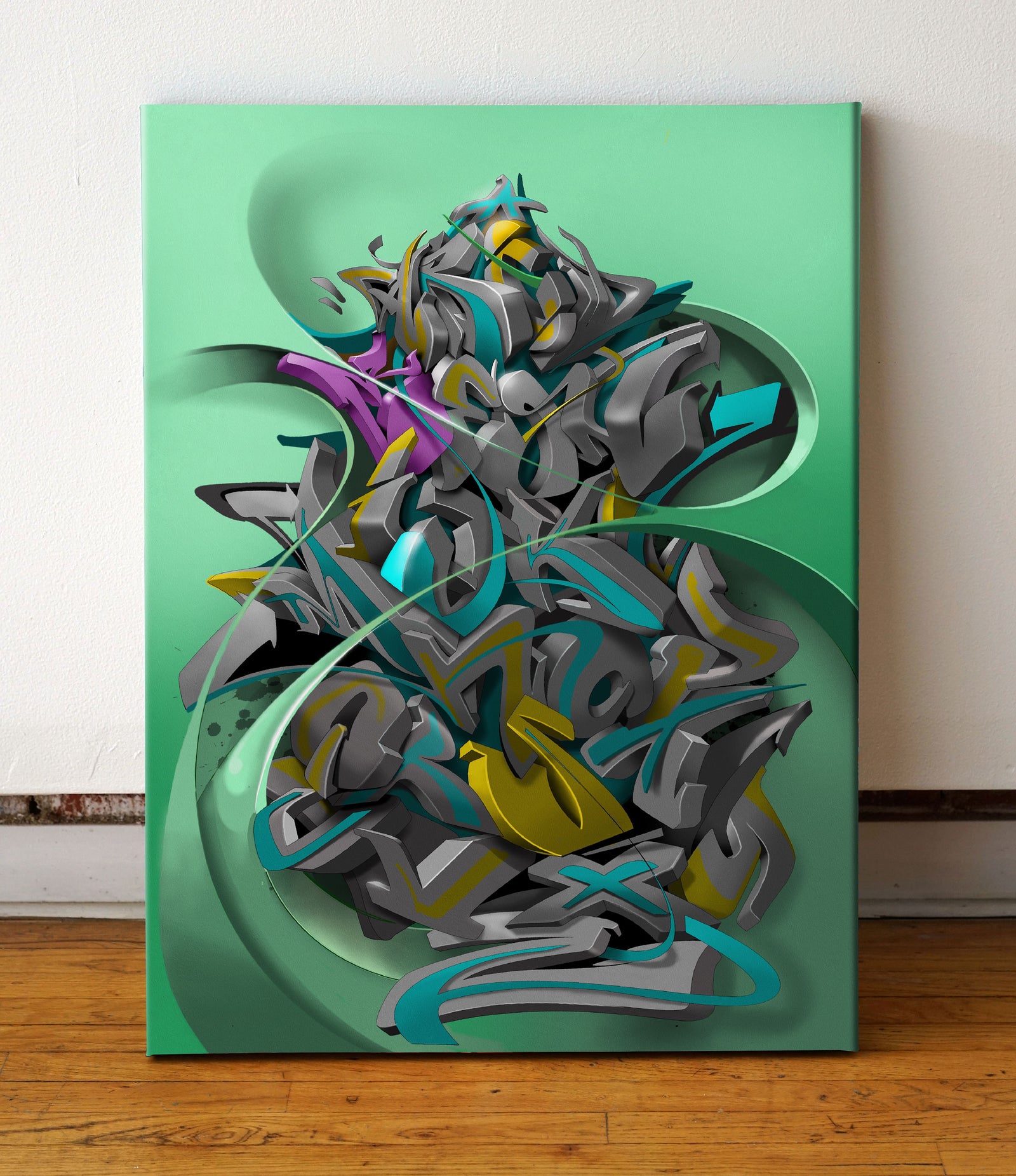 Alfabetos 5 Stretched Canvas by Ed-Mun