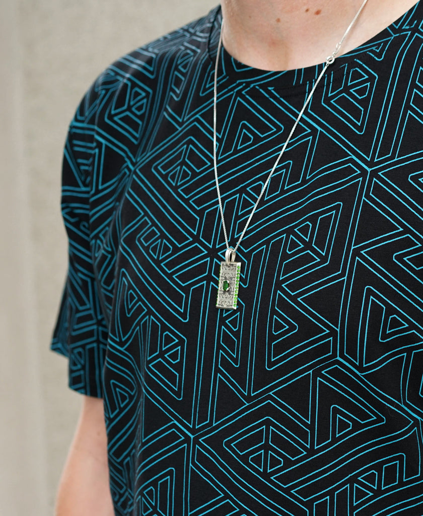 Aqua Paradox All Over Screenprint Tee by Threyda