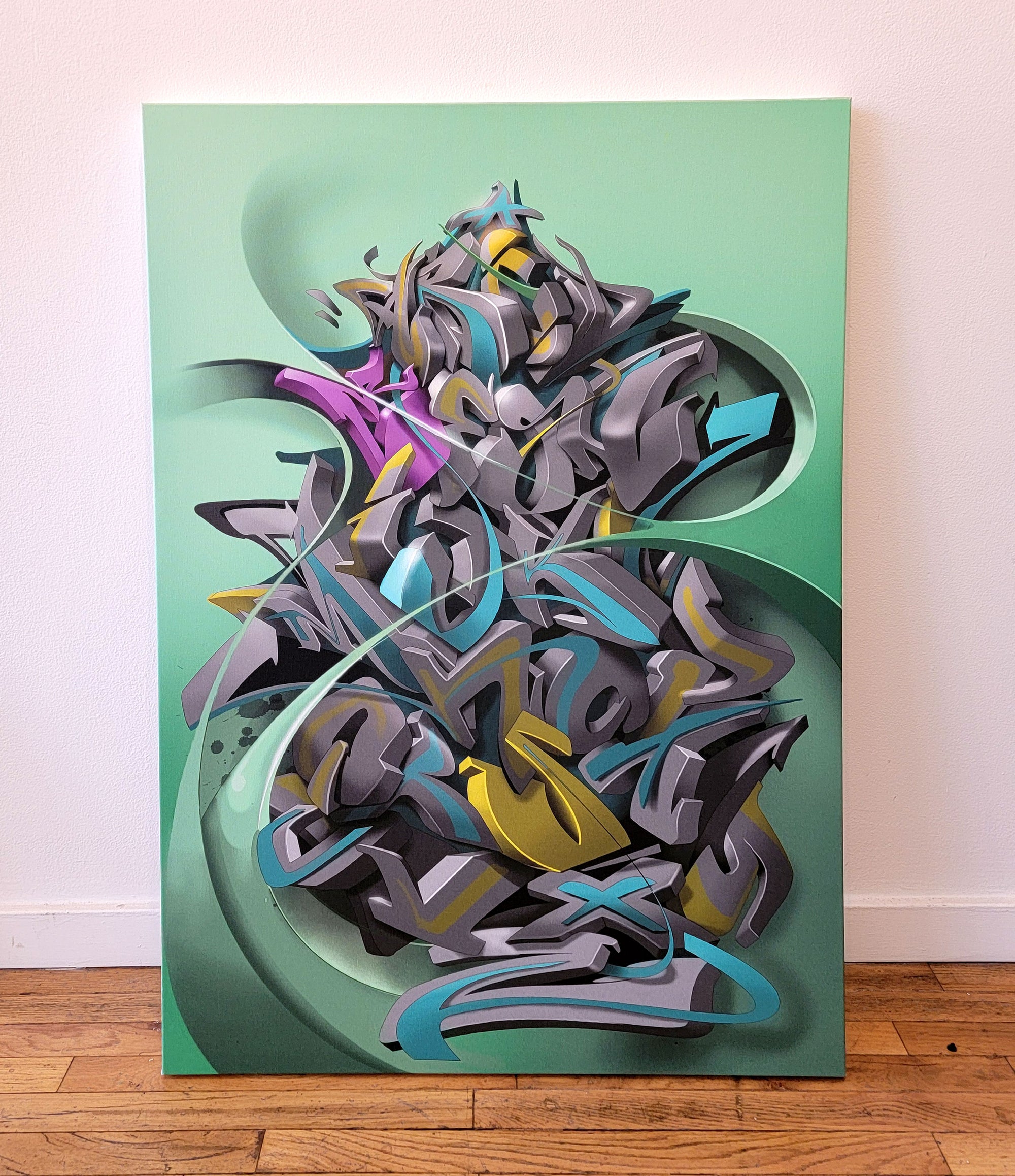 Alfabetos 5 Stretched Canvas Print by Ed-Mun - 72 HOUR AUCTION