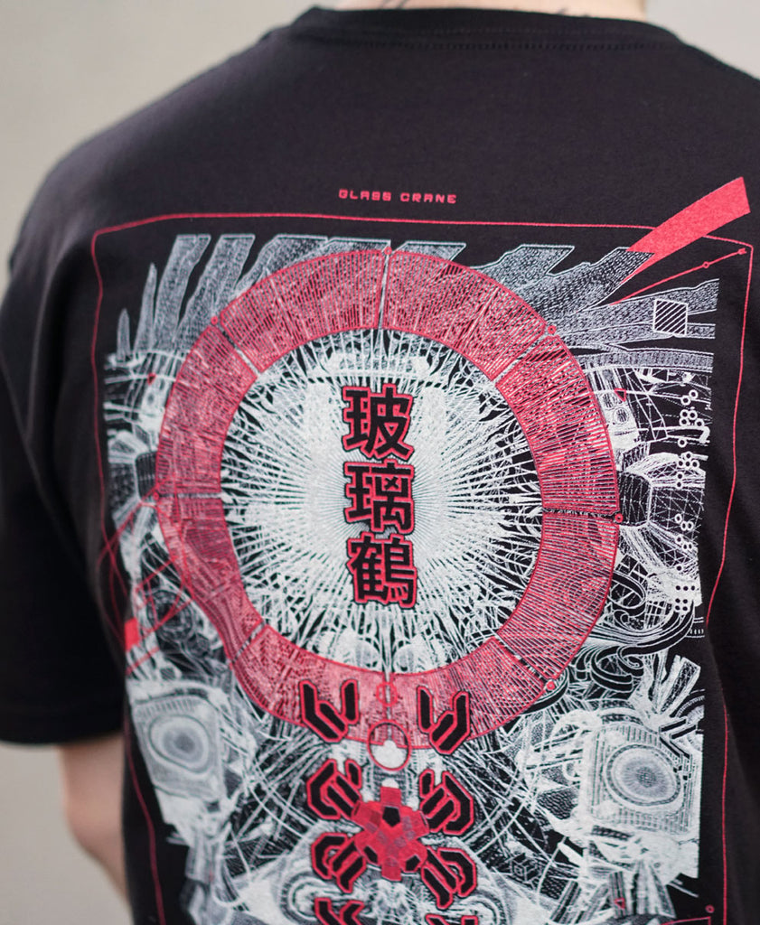 Black Screenprint Tee by Kimi Takemura x Glass Crane