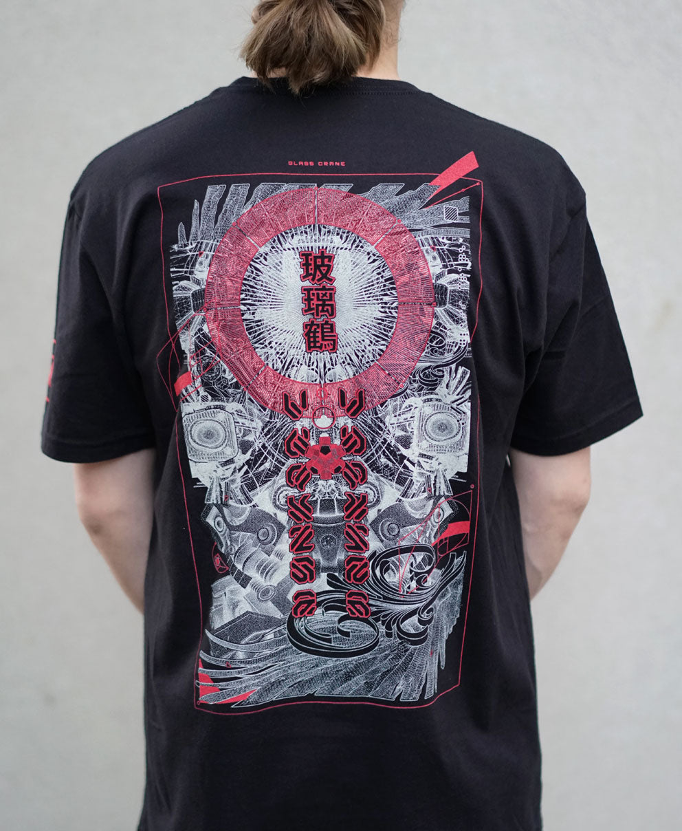 Black Screenprint Tee by Kimi Takemura x Glass Crane
