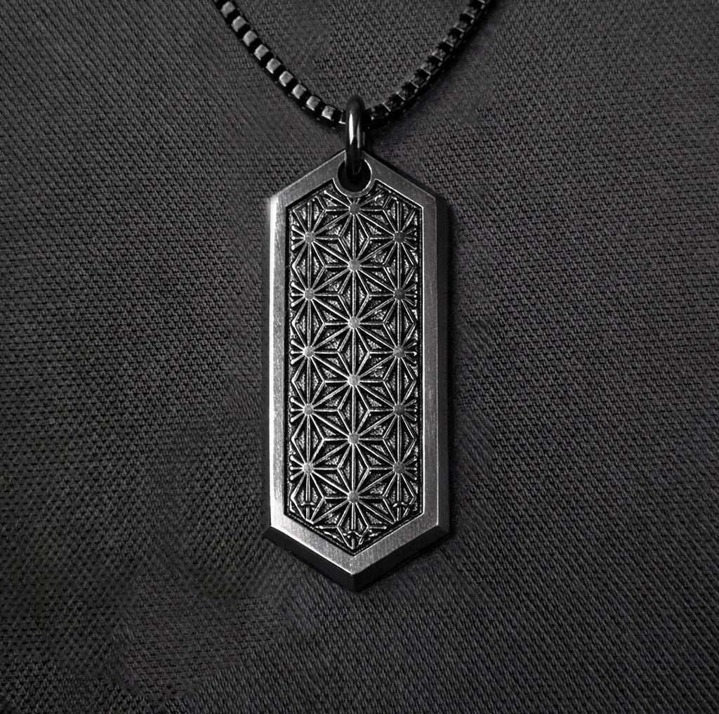 Asanoha Gunmetal Pendant by Threyda