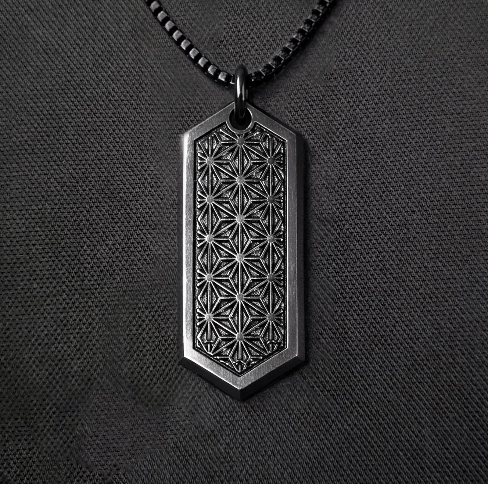 Asanoha Gunmetal Pendant by Threyda