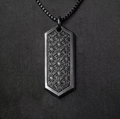 Asanoha Gunmetal Pendant by Threyda